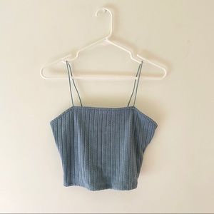 New | Dusty Blue Crop Tank Top